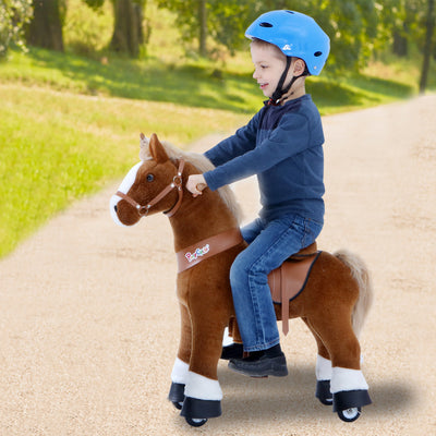 Ride On Light Brown Horse Toy From PonyCycle - Ages 3-5