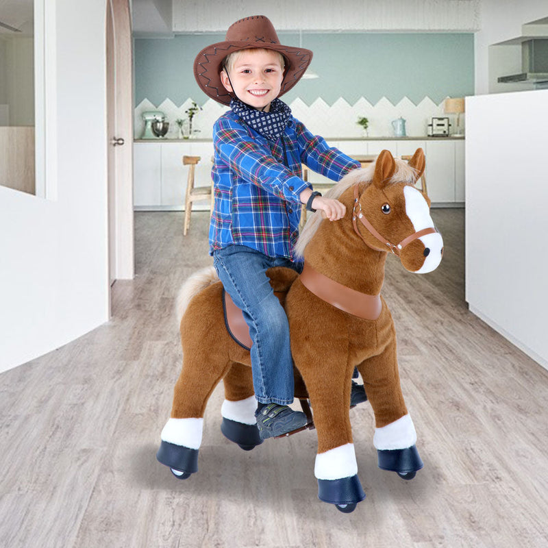 Ride On Light Brown Horse Toy From PonyCycle - Ages 3-5