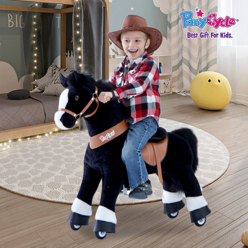 Ride On Black Horse Toy From PonyCycle - Ages 3-5