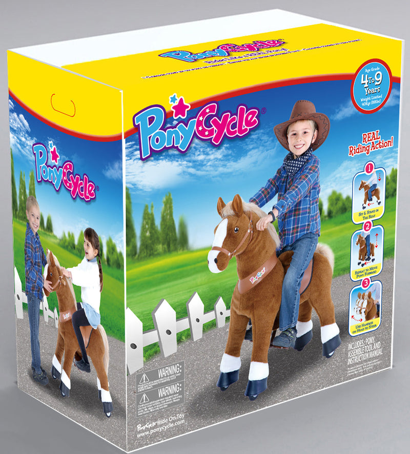 Ride On Dark Brown Horse Toy From PonyCycle - Ages 3-5