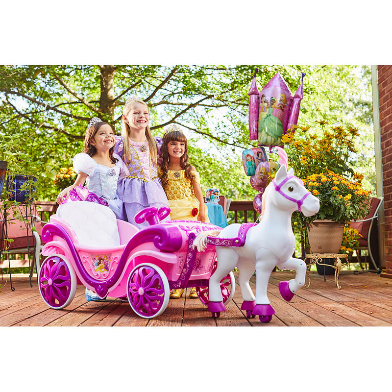 Huffy Disney Princess Horse & Carriage 6v Electric Kids Ride On