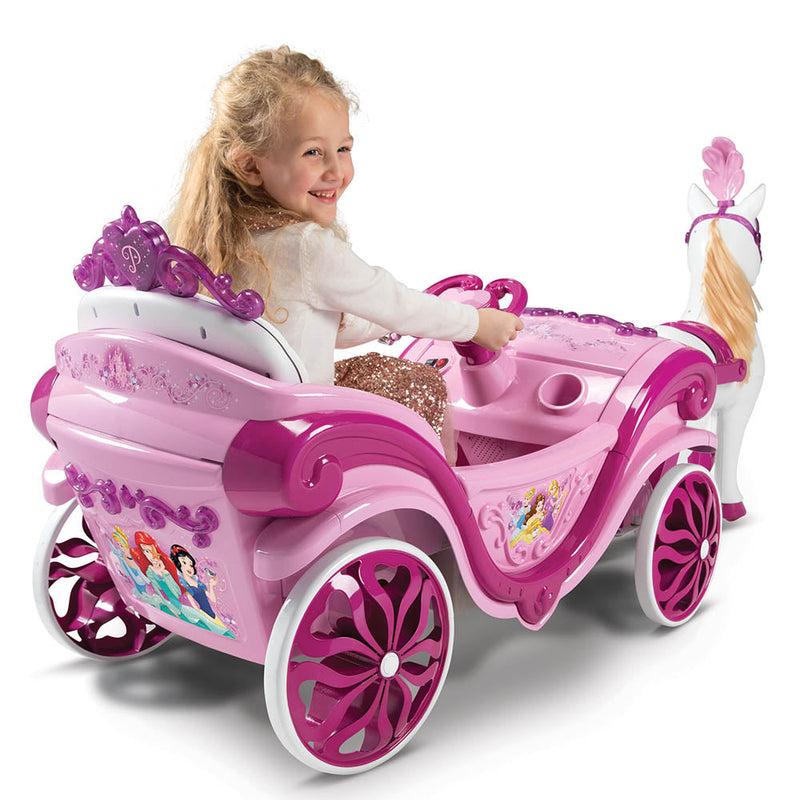 Huffy Disney Princess Horse & Carriage 6v Electric Kids Ride On