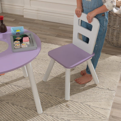 KidKraft Round Storage Table & 2 Chair Set- Lavender