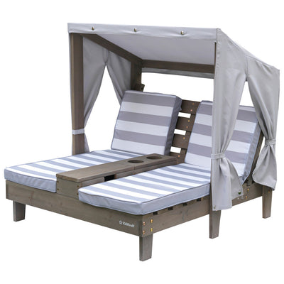 KidKraft Double Chaise Lounge with Cup Holders - Gray