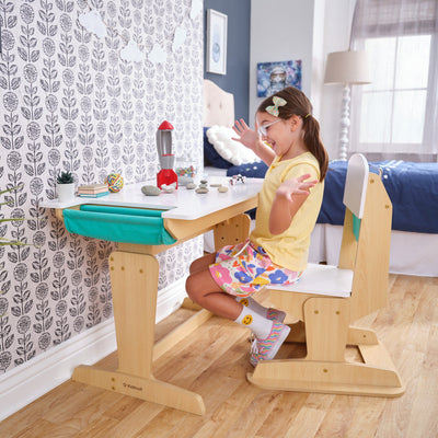 KidKraft Grow Together Pocket Adjustable Desk & Chair - Natural