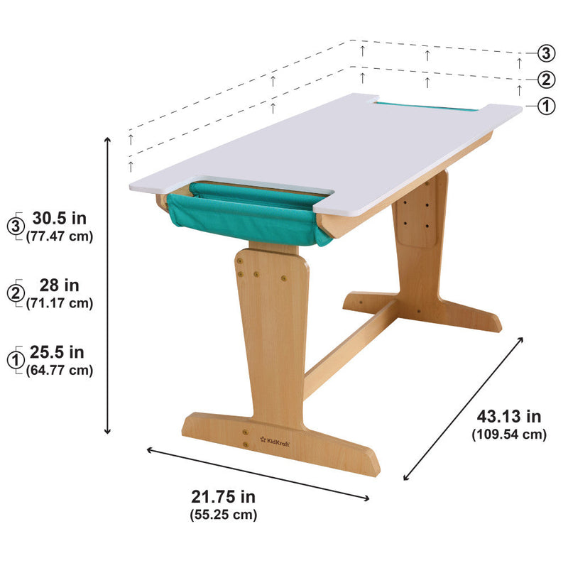 KidKraft Grow Together Pocket Adjustable Desk & Chair - Natural