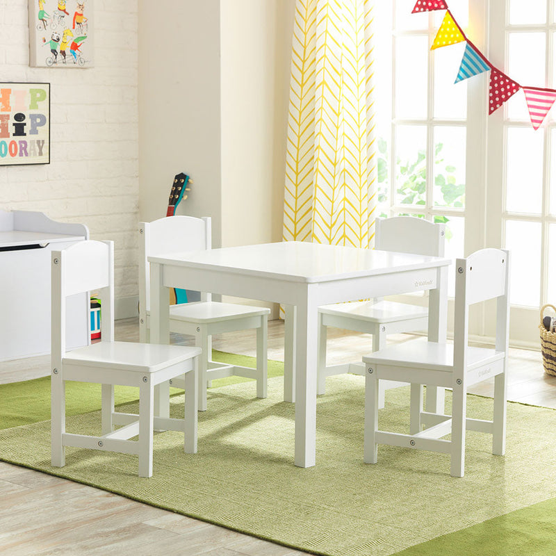 KidKraft Farmhouse Table & 4 Chairs Set - White