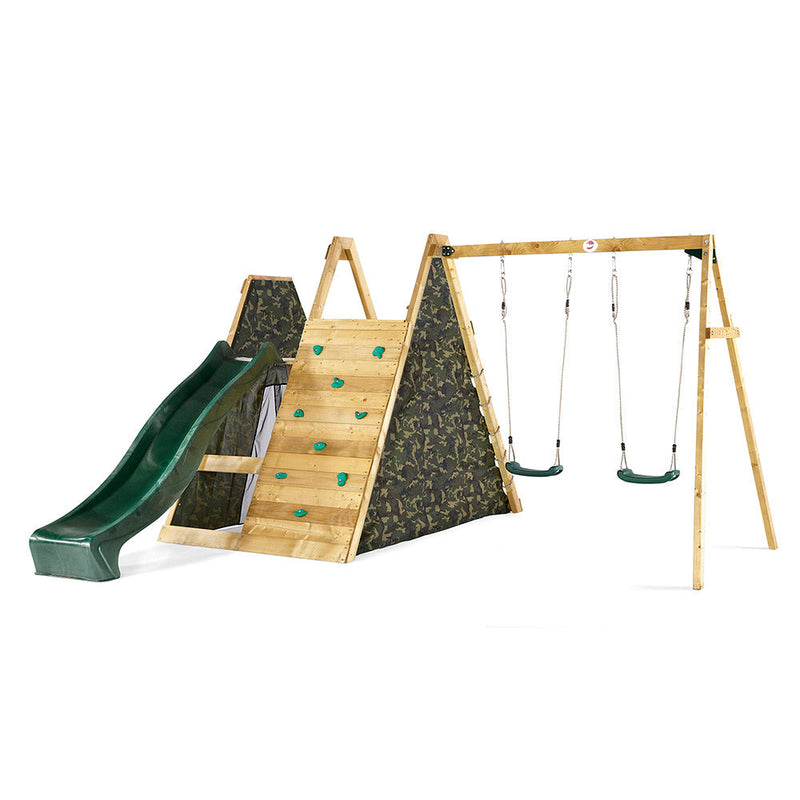 Plum® Climbing Pyramid Wooden Climbing Frame with Swings