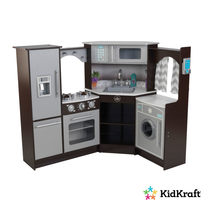 KidKraft Ultimate Corner Play Kitchen with Lights & Sounds - Espresso