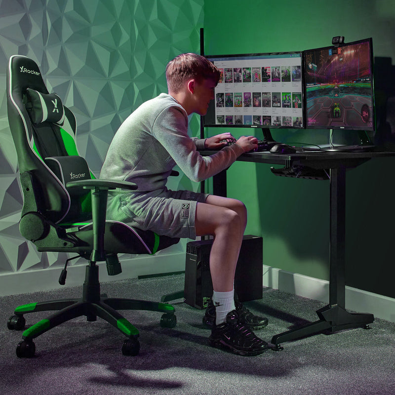 X Rocker Agility Jr Esports Gaming Chair For Juniors - Green