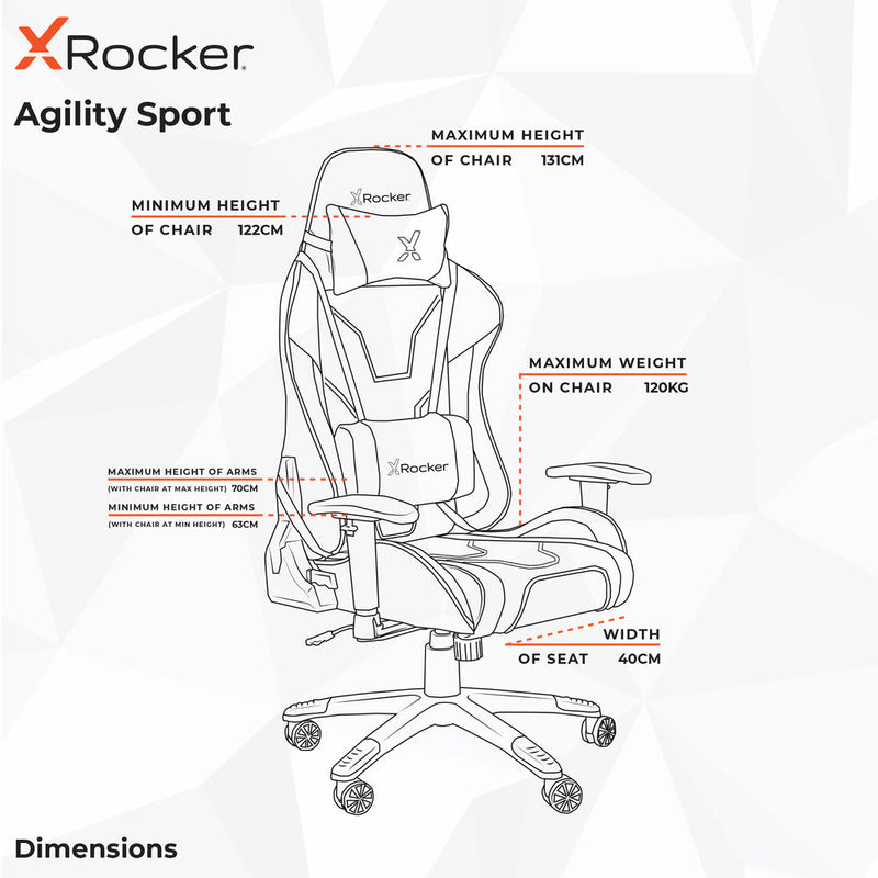 X Rocker Agility Esports Office PC Chair - Purple