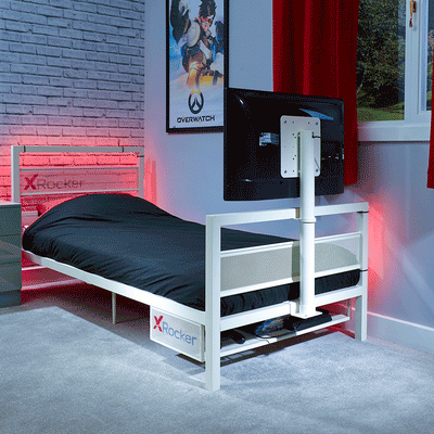 X Rocker Basecamp Single TV Gaming Bed - White