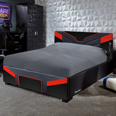 X Rocker Cerberus Ottoman Gaming Bed - Carbon Red (2 Sizes)