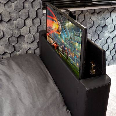 X Rocker Cerberus Side-Lift Ottoman TV Gaming Bed - Carbon Red (3 Sizes)