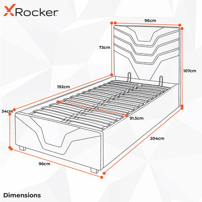 X Rocker Cosmos RGB Single Ottoman Gaming Bed With Led Lighting