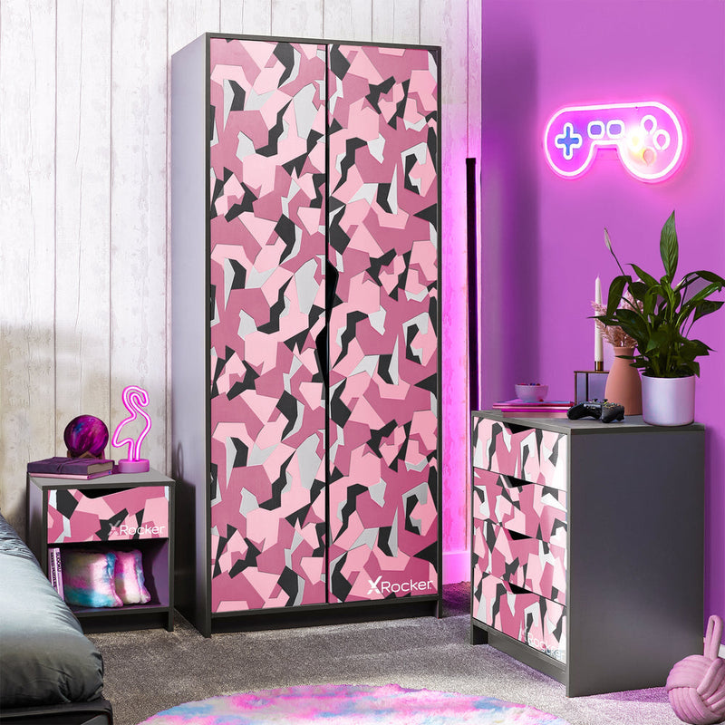 X Rocker Hideout 3 Piece Bedroom Furniture Set - Pink
