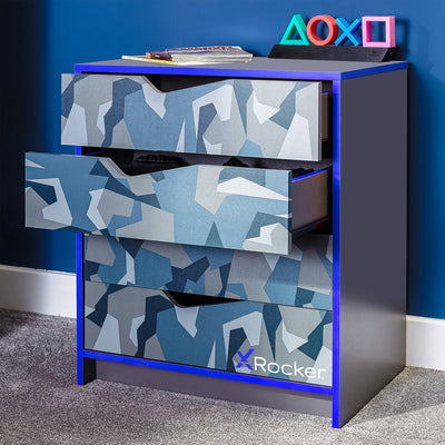 X Rocker Hideout 3 Piece Bedroom Furniture Set - Blue