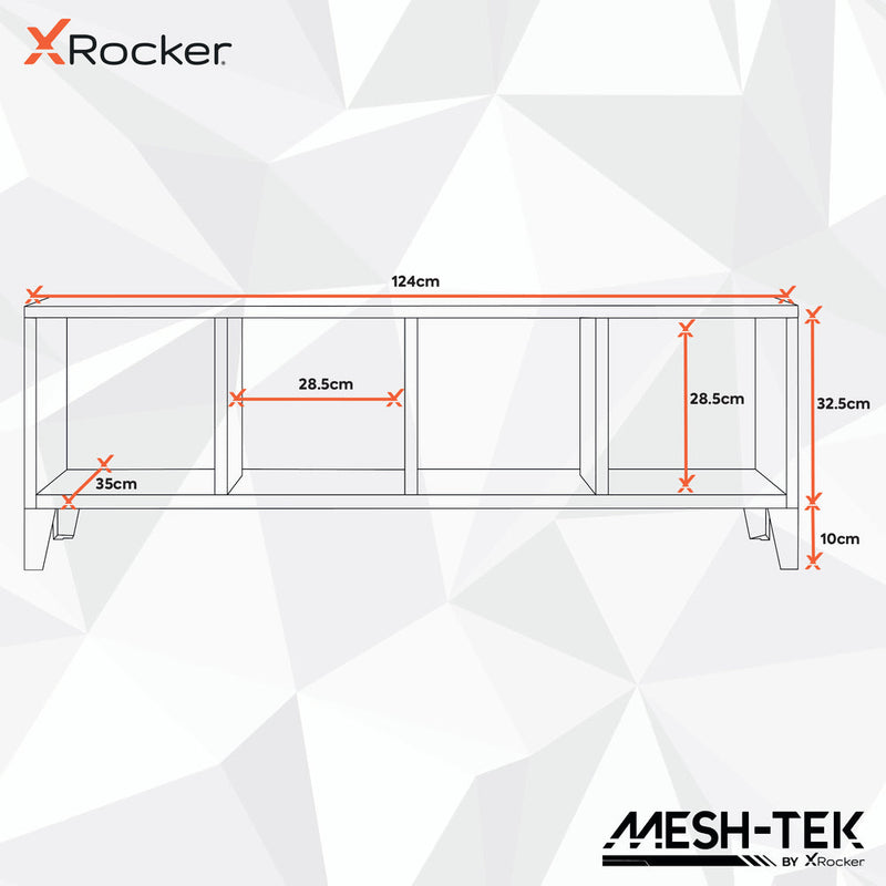 X Rocker Mesh-Tek 4 Cube Floating Wall Shelving Unit