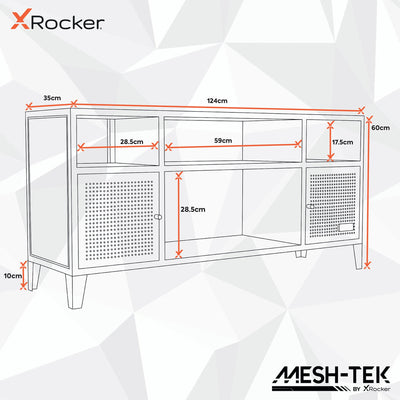X Rocker Mesh-Tek Media TV Unit With Storage
