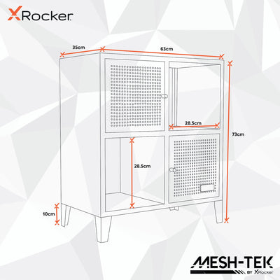 X Rocker Mesh-Tek Square 4 Cube Storage Cabinet