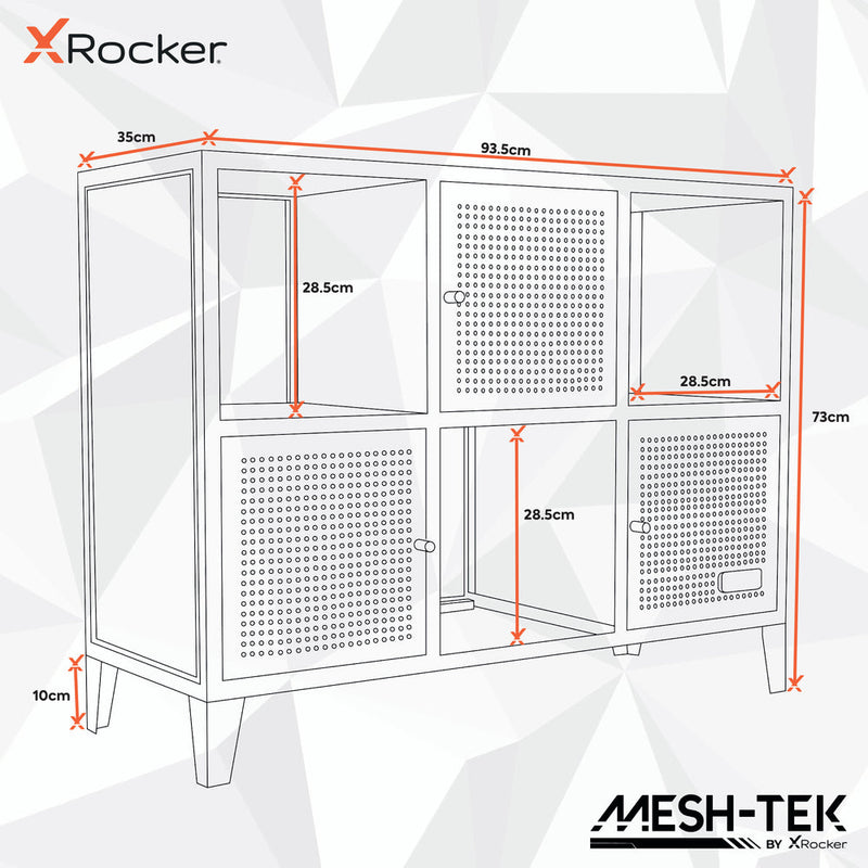 X Rocker Mesh-Tek Wide 6 Cube Storage Cabinet
