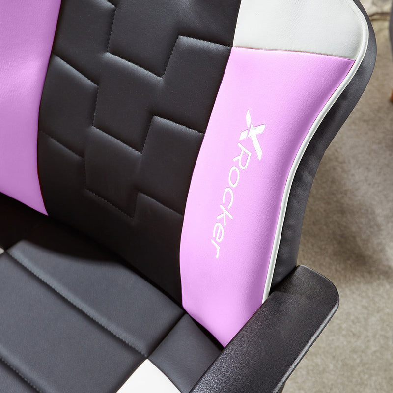 X Rocker Saturn Mid-Back Office Chair - Pink