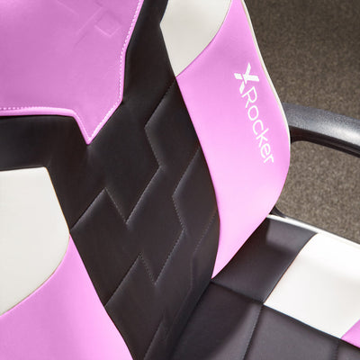 X Rocker Saturn Mid-Back Office Chair - Pink