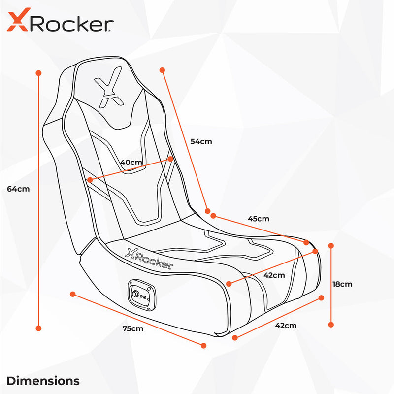 X Rocker Shadow 2.0 Floor Rocker Gaming Chair - Red