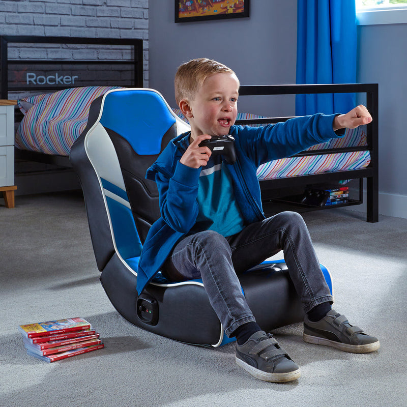 X Rocker Shadow 2.0 Floor Rocker Gaming Chair - Blue