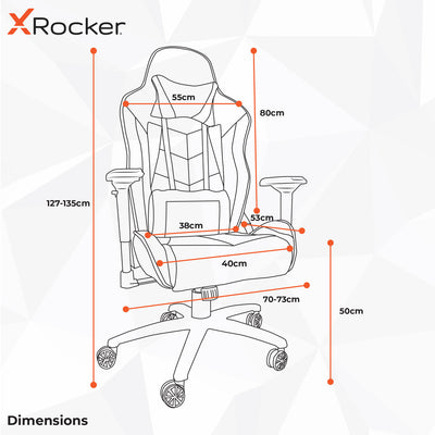 X Rocker Siena Gaming Fabric Office Chair - Red