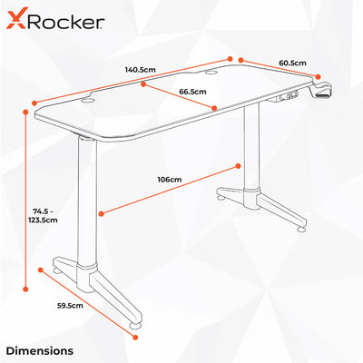 X Rocker Stratos Electric Dual Motor Height Adjustable Standing Desk