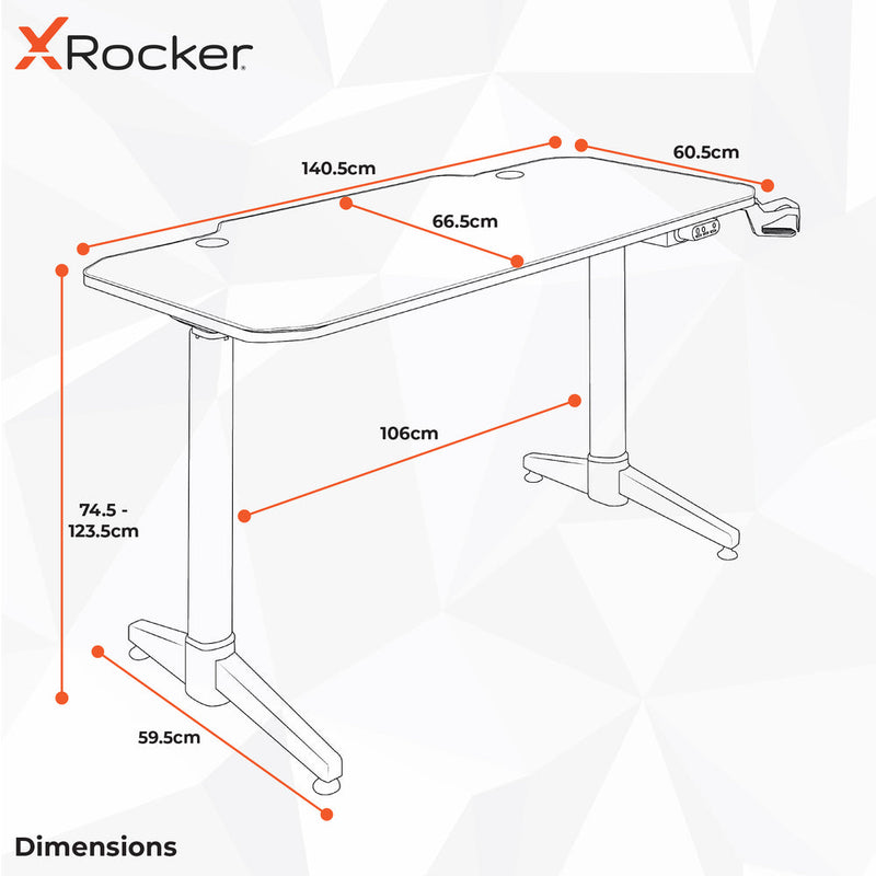 X Rocker Stratos Electric Dual Motor Height Adjustable Standing Desk